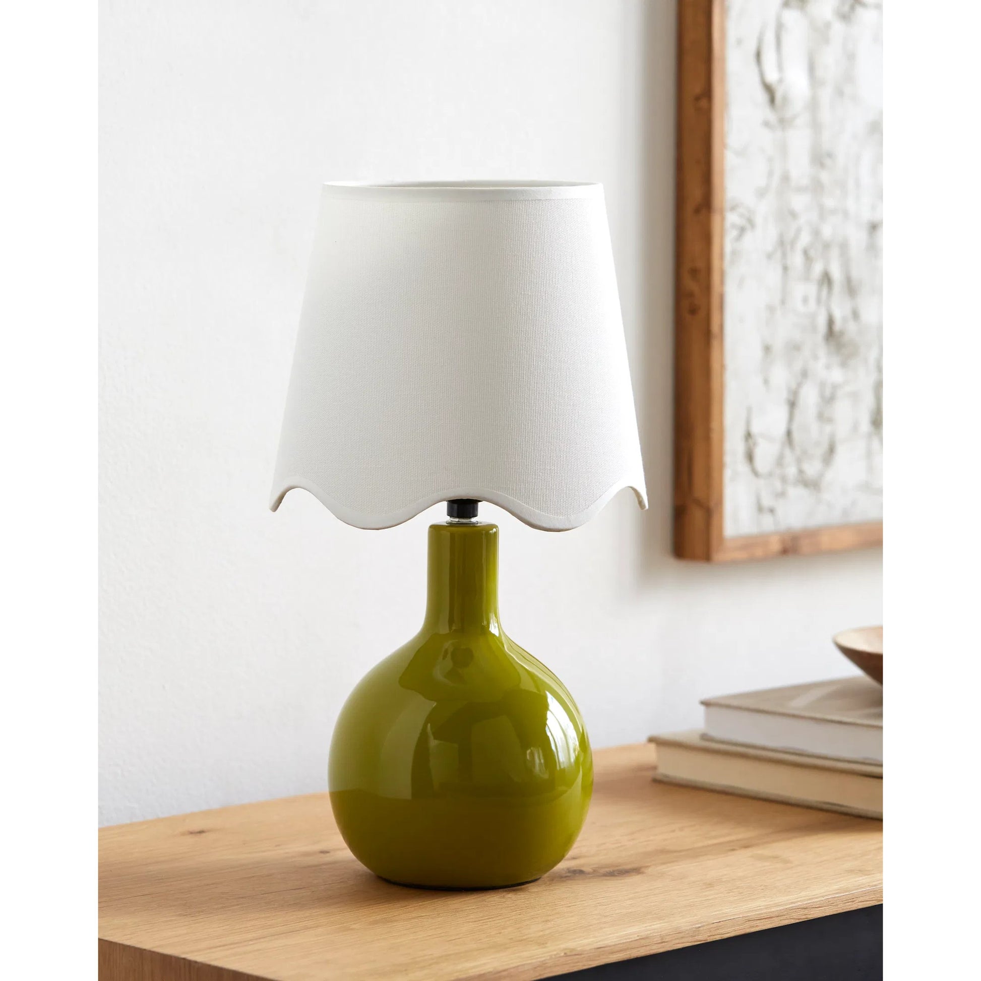 Balbao Table Lamp by Livabliss in high gloss. Made from ceramic, rattan, metal in a modern style.