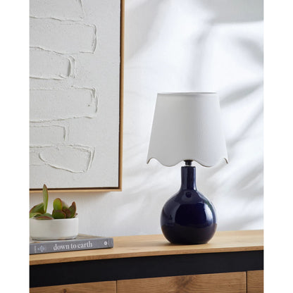 Balbao Table Lamp by Livabliss in high gloss. Made from ceramic, rattan, metal in a modern style.