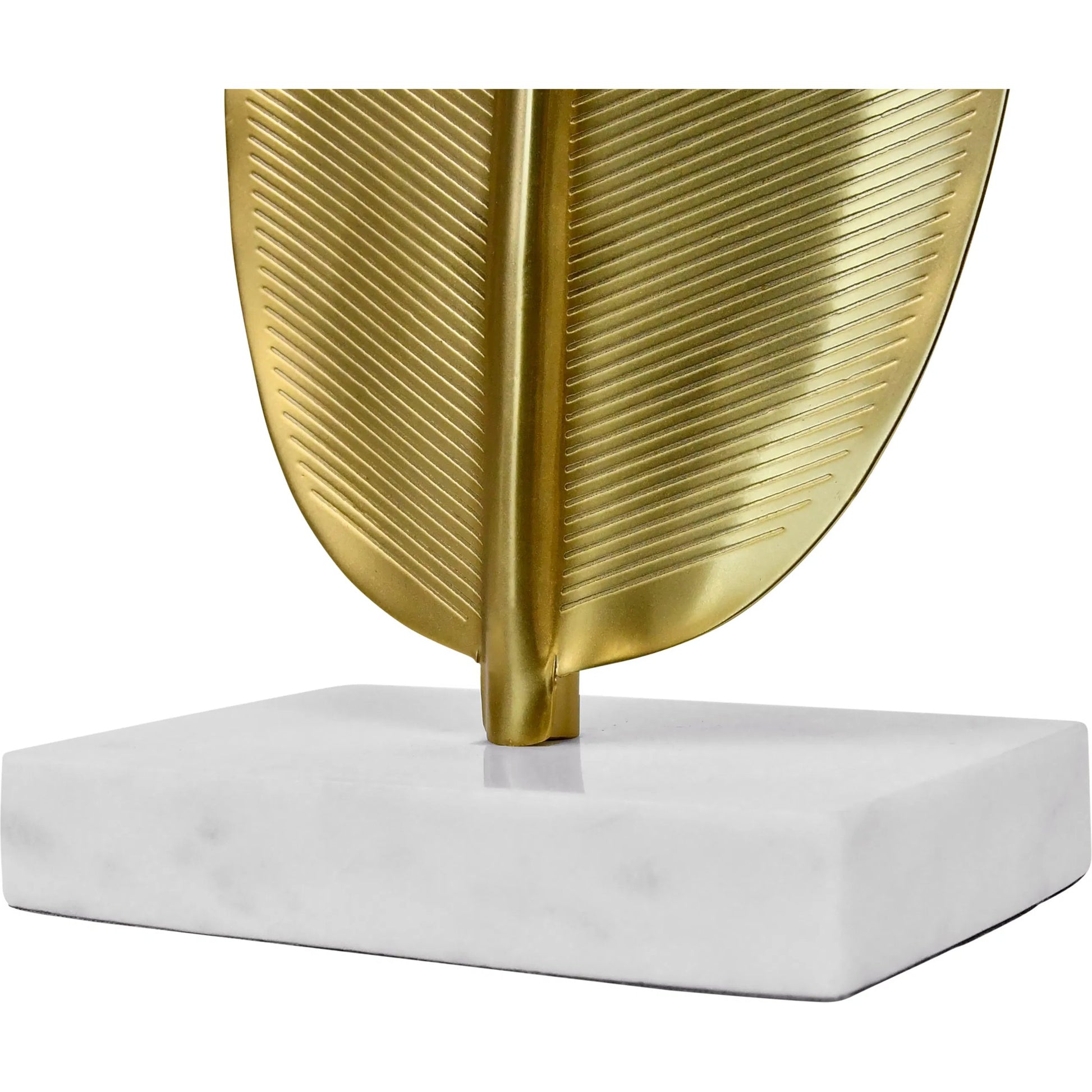 Blade Antique Brass Leaf Scultpture by Worlds Away in antique brass. Made from marble in a modern style.