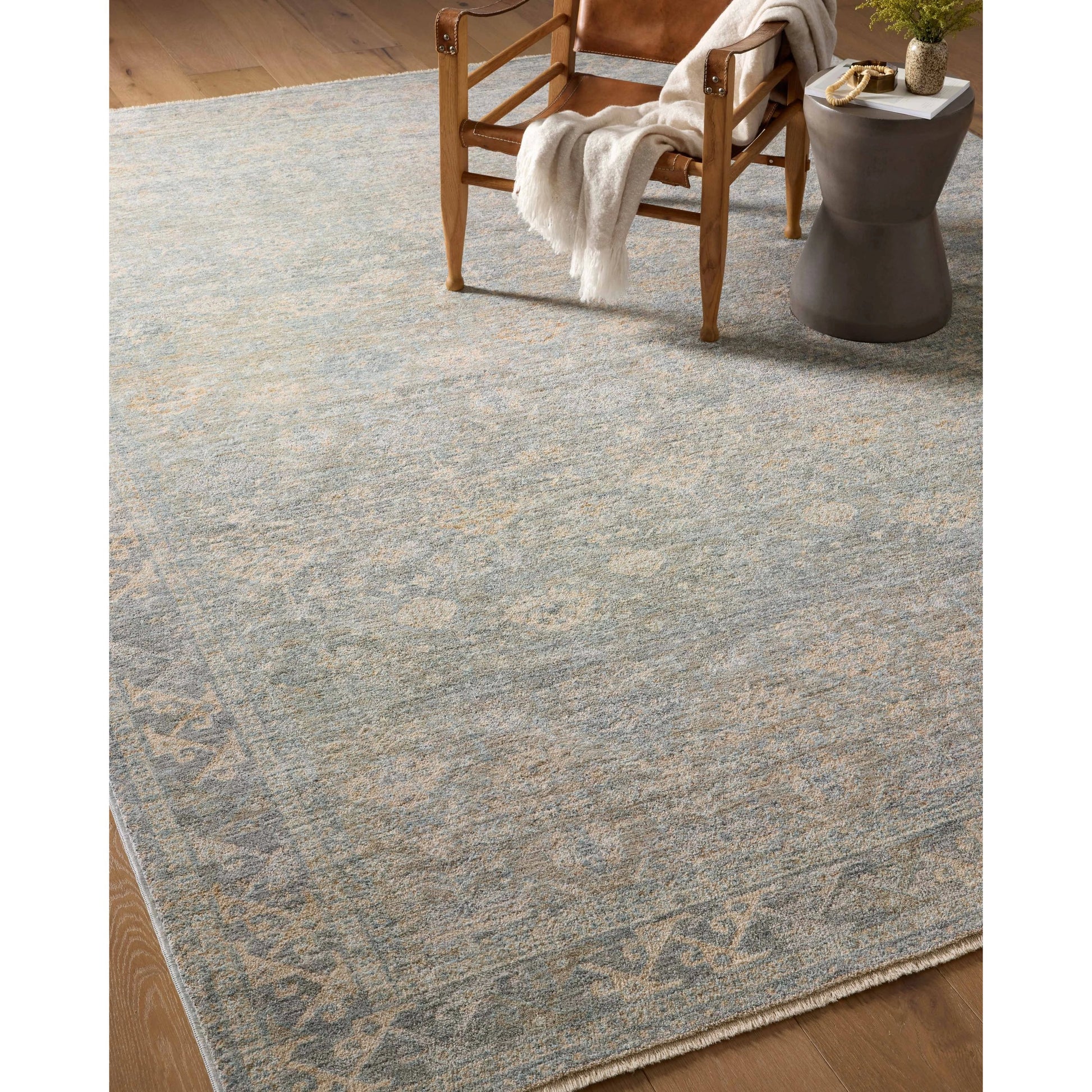 Blake BLA-01 Rug by Angela Rose x Loloi in sky, beige. Made from 100% polyester in a unique style.