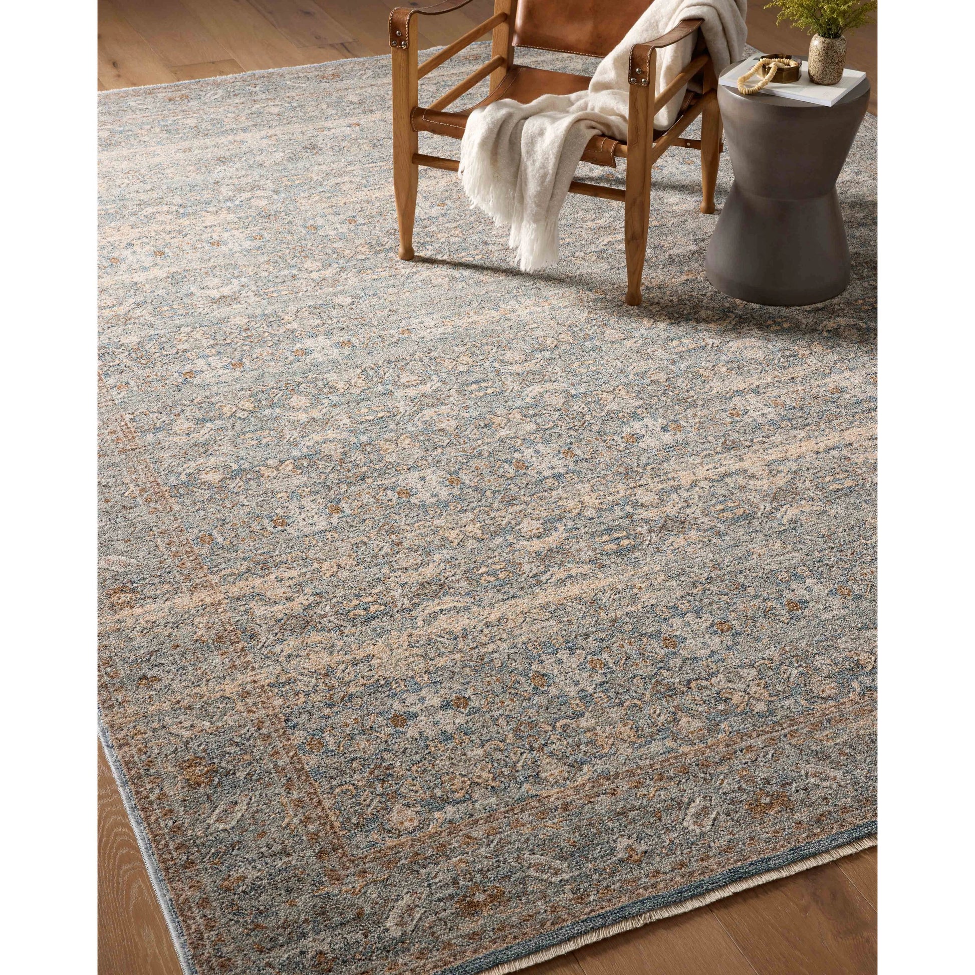 Blake BLA-02 Rug by Angela Rose x Loloi in ocean, mocha. Made from 100% polyester in a unique s