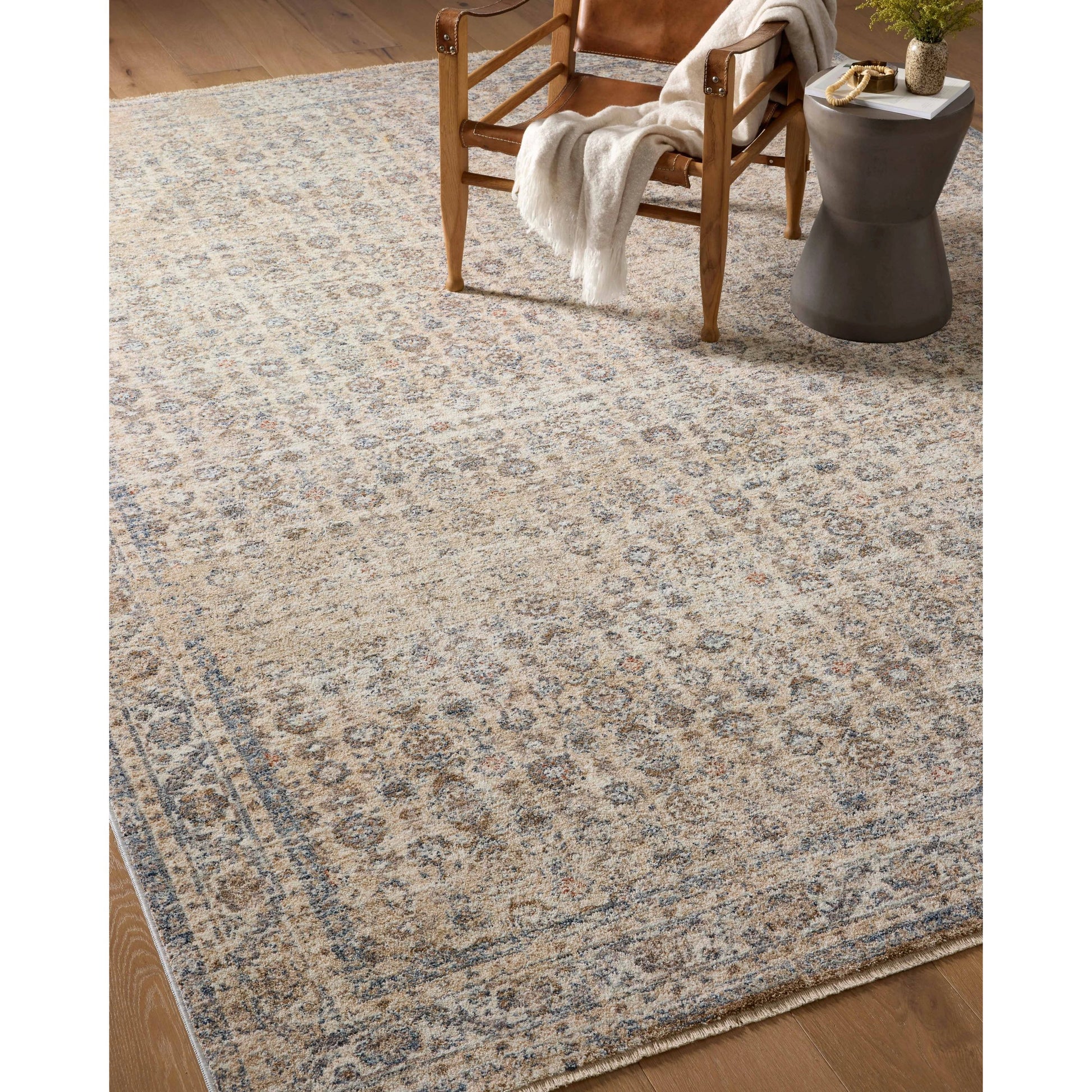 Blake BLA-04 Rug by Angela Rose x Loloi in beige, denim. Made from 100% polyester in a unique s