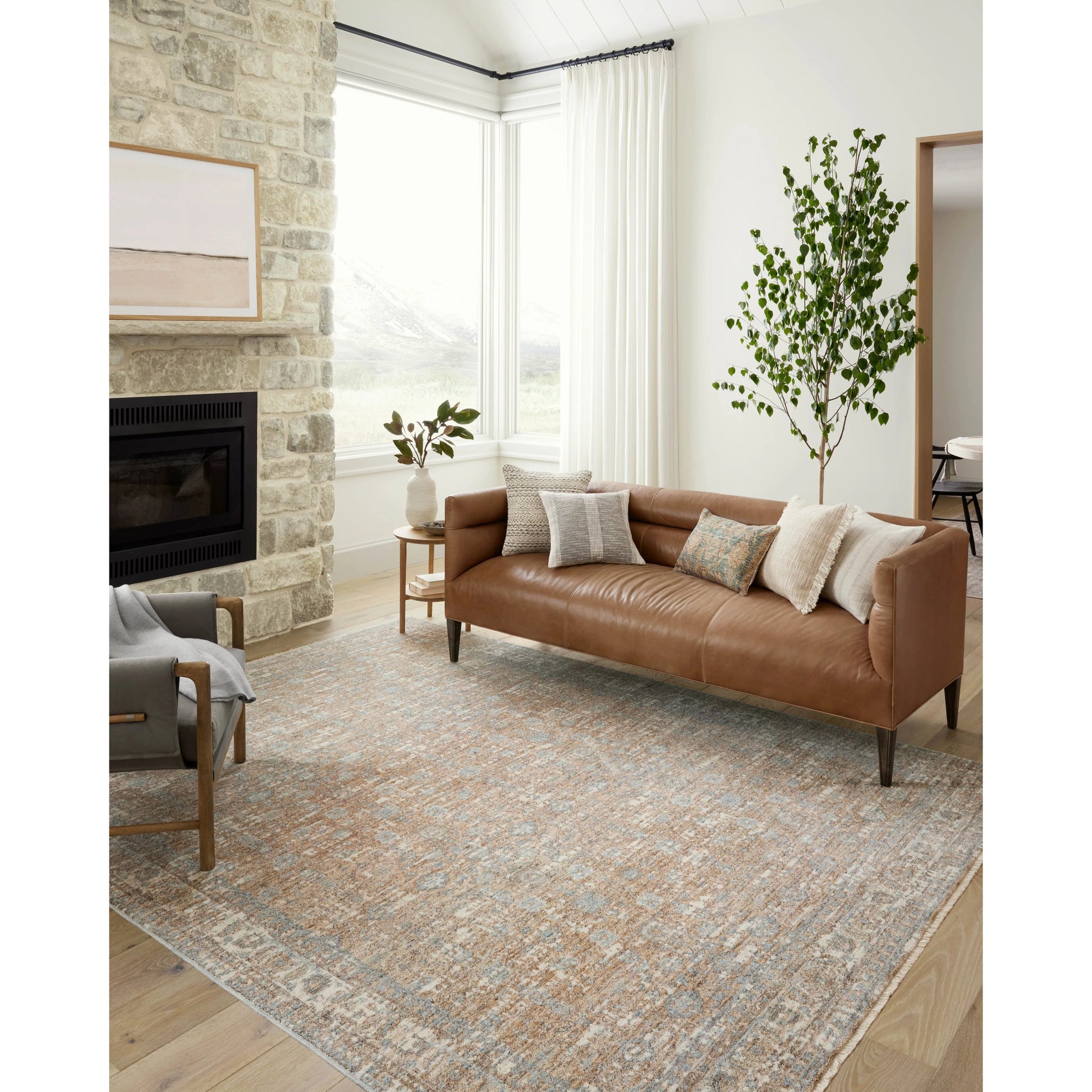Blake BLA-05 Rug by Angela Rose x Loloi in sand, sky. Made from 100% polyester in a unique style.