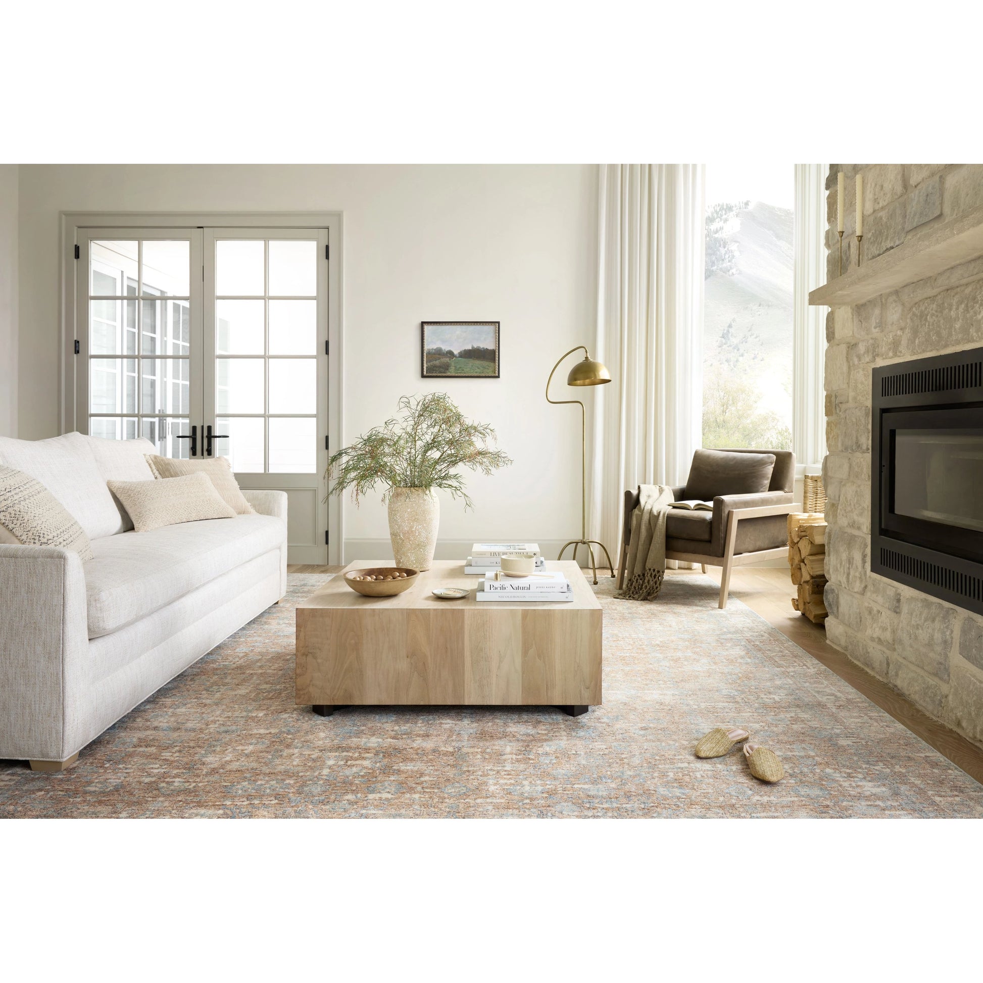 Blake BLA-05 Rug by Angela Rose x Loloi in sand, sky. Made from 100% polyester in a unique styl