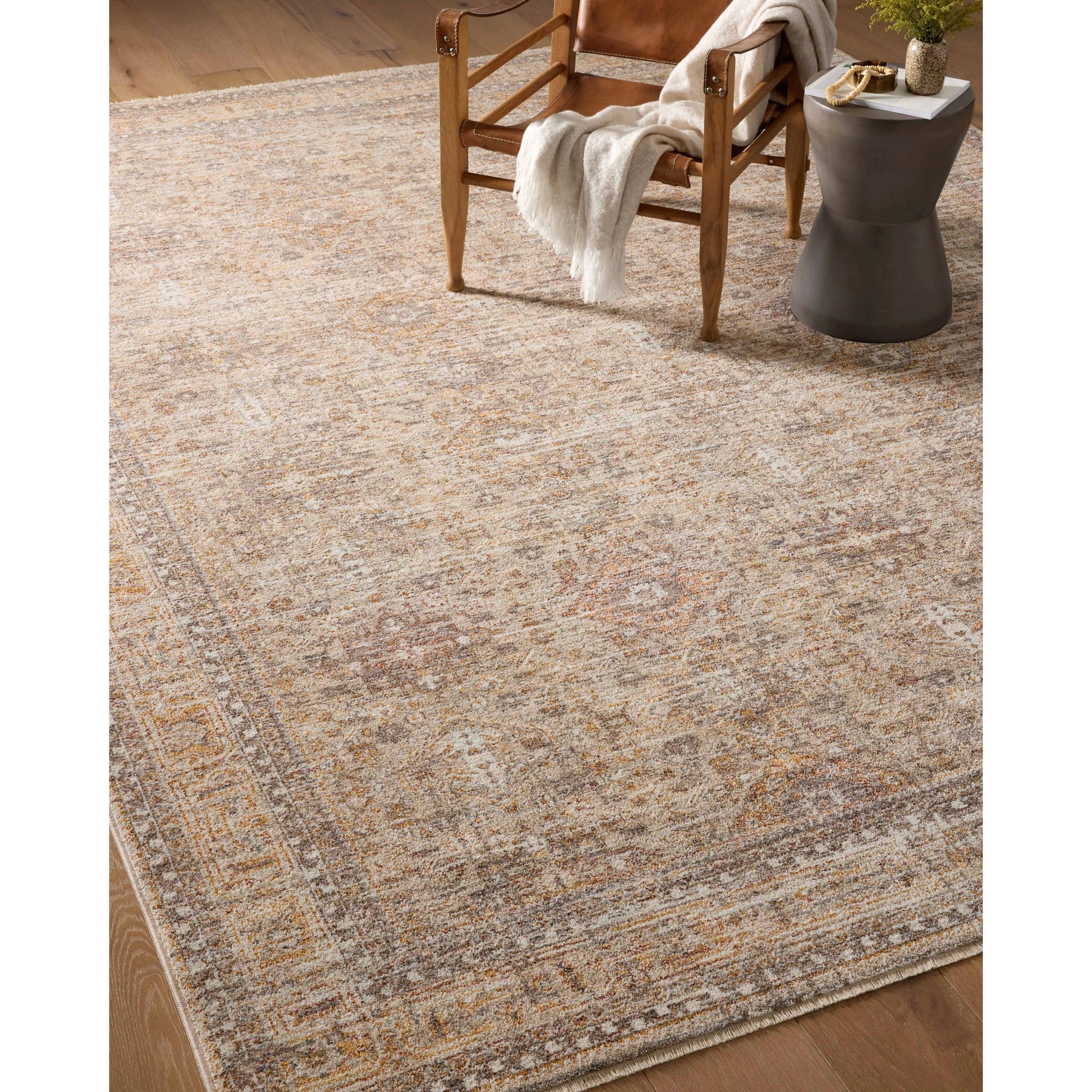 Blake BLA-06 Rug by Angela Rose x Loloi in oatmeal, spice. Made from 100% polyester in a unique