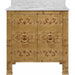 Blanche Bath Vanity by Worlds Away. Made from hardwood solids, mdf, linen, metal, marble, porcelain in a modern style.