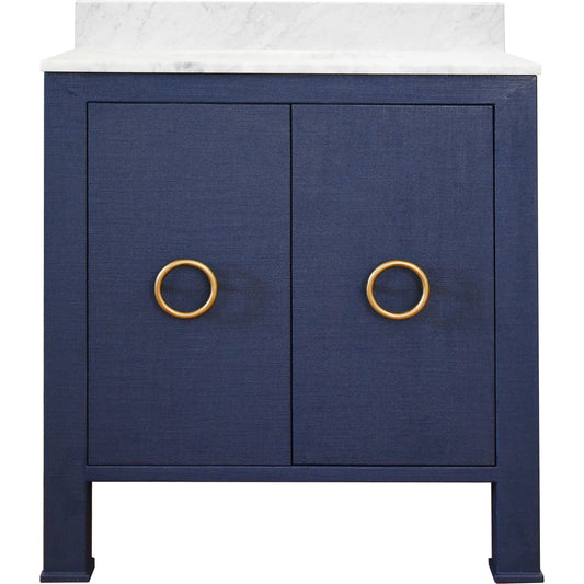 Blanche Bath Vanity by Worlds Away. Made from hardwood solids, mdf, linen, metal, marble, porcelain in a modern style.