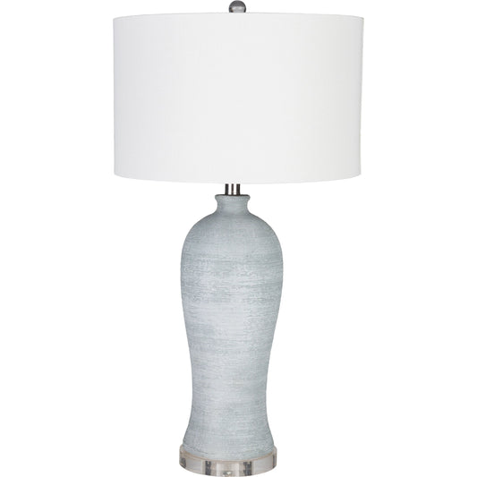 Blaine - 21516 by Surya in light gray, white and hand finished. Made from linen, polyester, concrete, acrylic, metal in a coastal style.