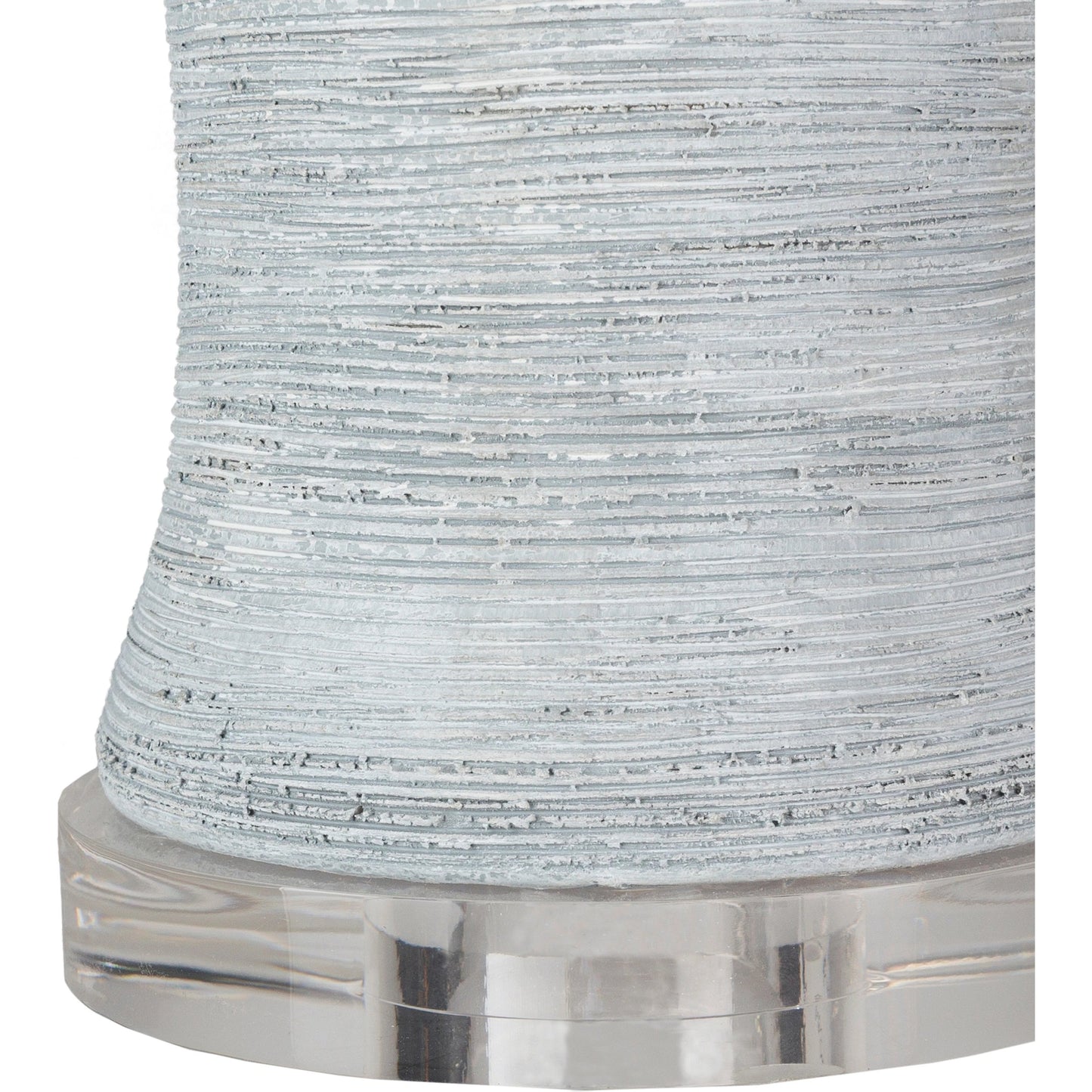 002 S-278835 | Closeup | Blaine - 21516 by Surya in clear, light gray, metallic nickel and hand finished. Made from linen, polyester, concrete, acrylic, metal in a coastal style.