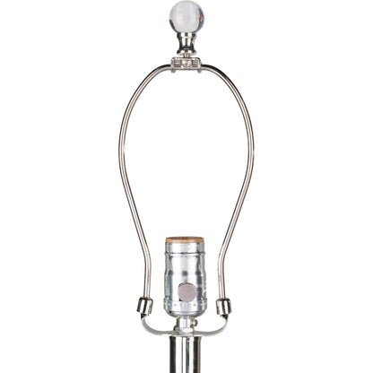 Blaine - 21516 by Surya in clear, light gray, metallic nickel and hand finished. Made from linen, polyester, concrete, acrylic, metal in a coastal style.