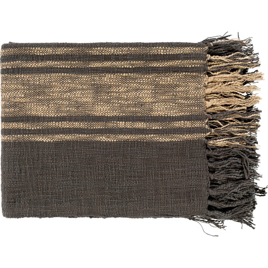 Bramble - 33959 by Surya in charcoal, beige. Made from 100% cotton in a rustic style.