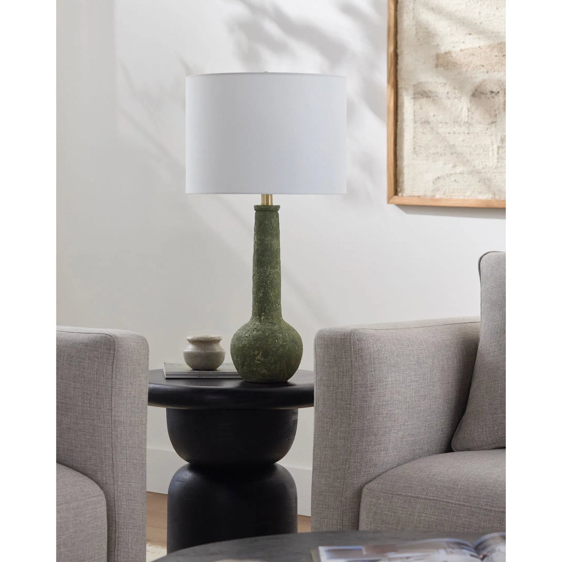 Beraliya Accent Table Lamp by Surya in hand painted. Made from ceramic, linen, polyester, iron in a modern style.