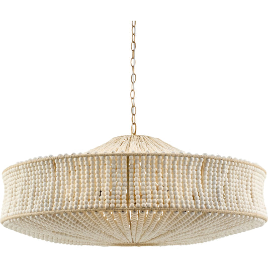 Belem Chandelier by Surya in ivory, gold. Made from iron in a traditional style.
