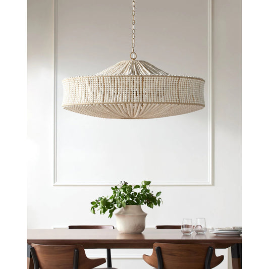 Belem Chandelier by Surya in ivory, gold. Made from iron in a traditional style.
