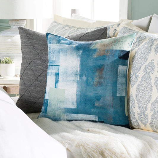 Balliano Pillow - 33220 by Surya in blue. Made from 100% polyester in a modern style.