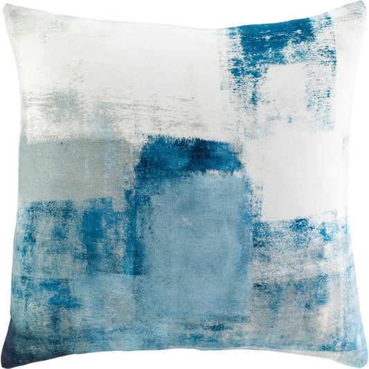 Balliano Pillow - 32055 by Livabliss in aqua, white, pale blue. Made from 100% polyester in a modern style.