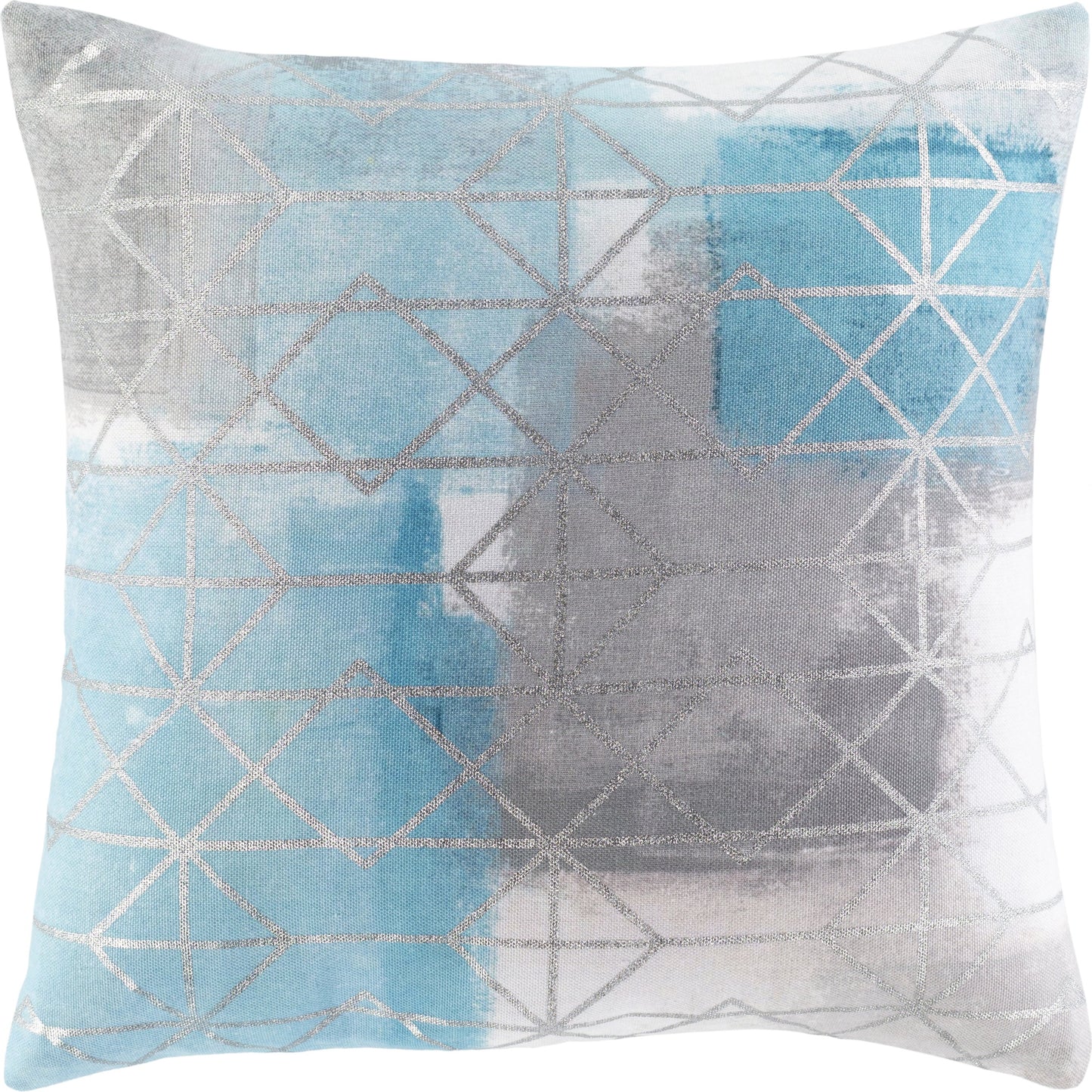 000 SI-1845121,SI-1845122 | Primary Silo | Balliano Pillow - 33983 by Surya in white, aqua, light blue, gray, light gray, metallic silver. Made from 100% polyester in a modern style.