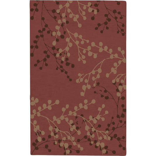 Blossoms Rug - 15137 by Surya in burgundy. Made from face: 100% wool in a unique style.