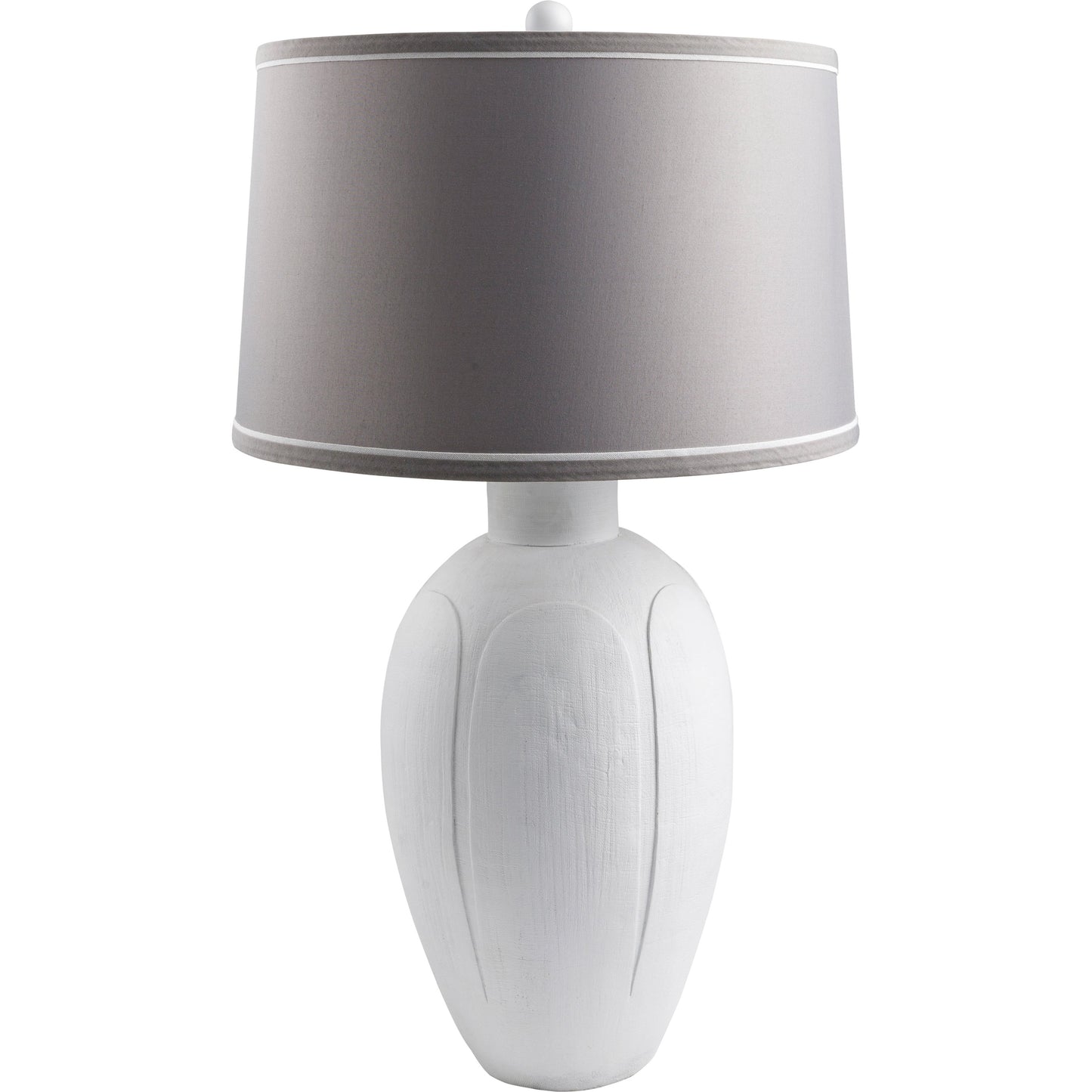 001 SI-2053847 | Primary Silo | Blustar Table Lamp - 499135 by Surya in translucent, metallic nickel, white, gray. Made from body: resin, shade (outside): polyester, shade (inside): polyester, finial: plastic in a modern style.