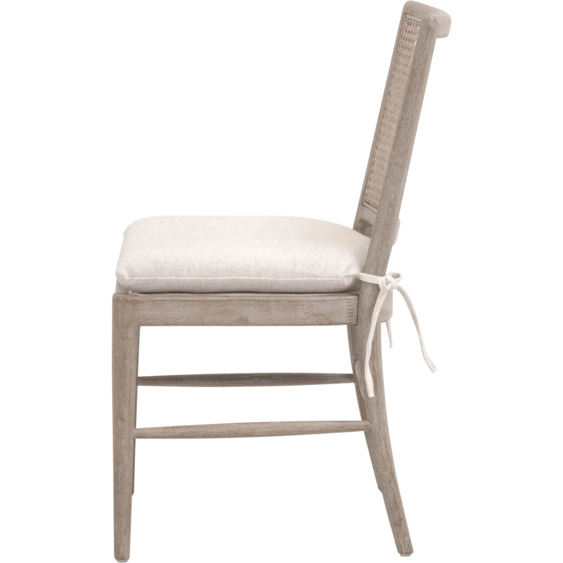 Blume Dining Chair (Set of 2) by Essentials For Living in performance textured cream linen, natural gray oak, cane. Made from solid oak wood, cane in a transitional style.