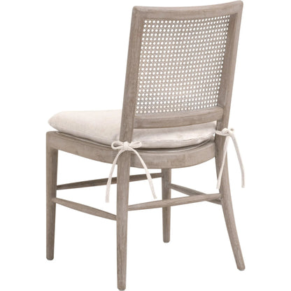 Blume Dining Chair (Set of 2) by Essentials For Living in performance textured cream linen, natural gray oak, cane. Made from solid oak wood, cane in a transitional style.
