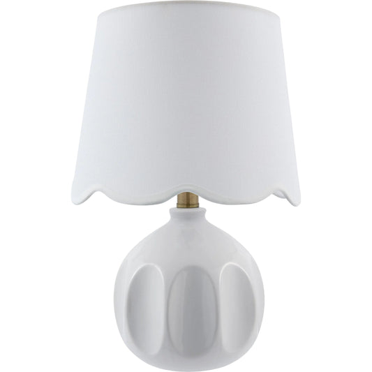 Bellune Accent Table Lamp by Livabliss in plated, glazed. Made from ceramic, linen, polyester, iron in a unique style.