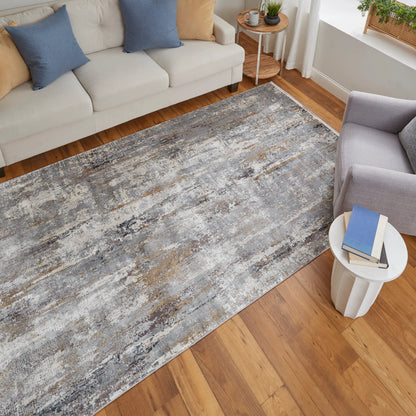 Cadiz Rug - 3887F by Feizy in ivory, gray, gold. Made from viscose, acrylic in a unique style.