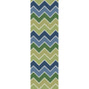 Medium Green, Grass Green, Blue, Olive, Ivory / 2'6" x 8'