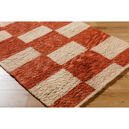 Beni Moroccan Rug- 538959 by Livabliss in terracotta, cream. Made from wool in a unique style.