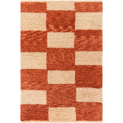 Beni Moroccan Rug- 538959 by Livabliss in terracotta, cream. Made from wool in a unique style.