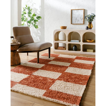 Beni Moroccan Rug- 538959 by Livabliss in terracotta, cream. Made from wool in a unique style.