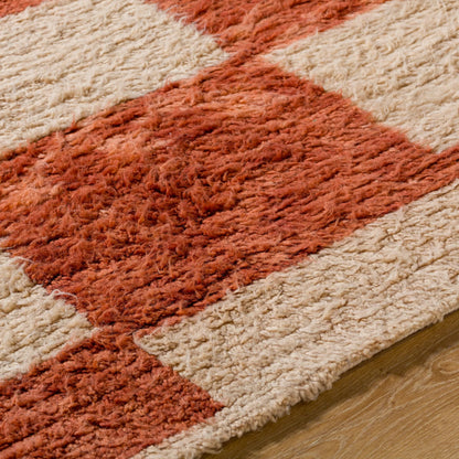 Beni Moroccan Rug- 538959 by Livabliss in terracotta, cream. Made from wool in a unique style.