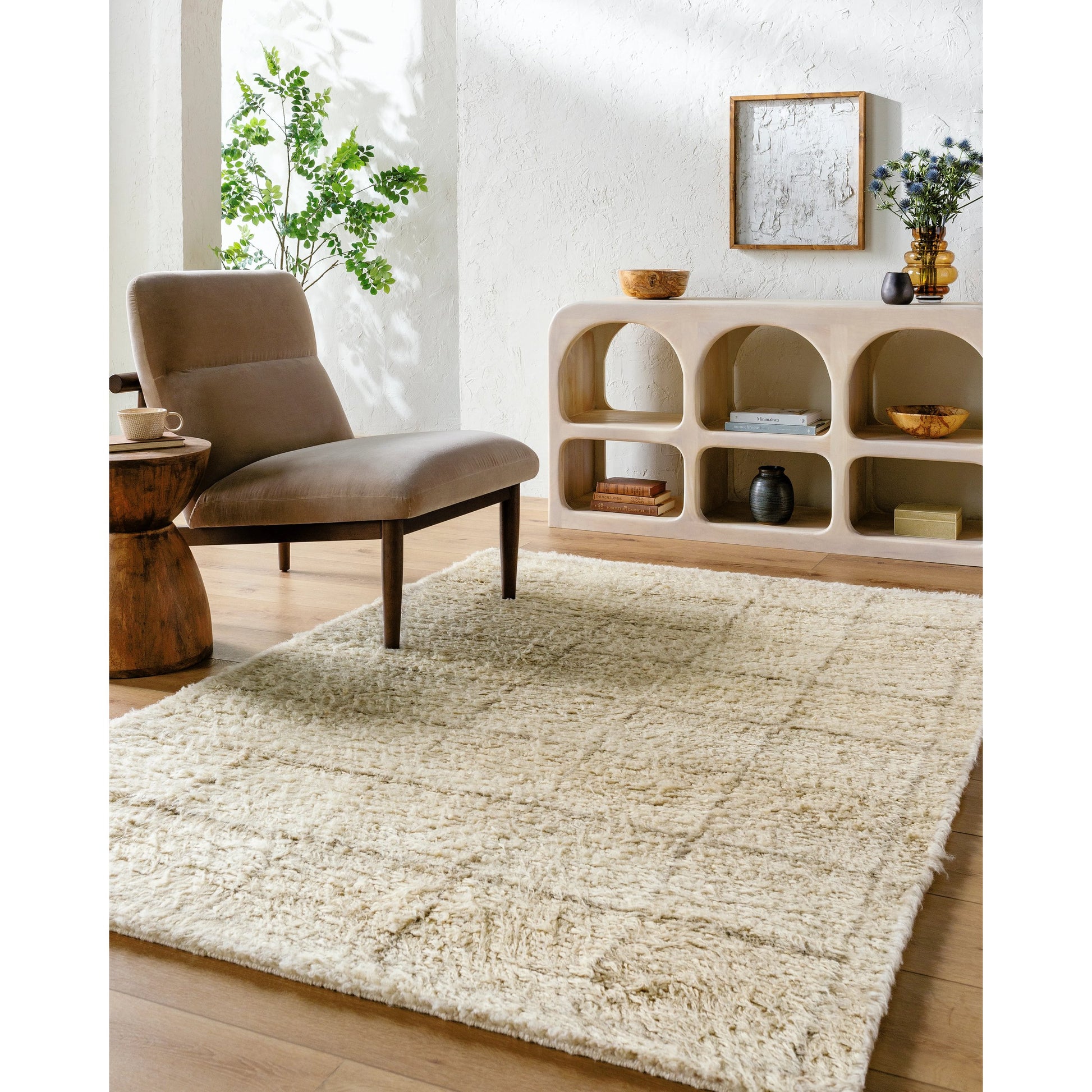 Beni Moroccan Rug- 538999 by Livabliss in beige. Made from wool in a unique style.