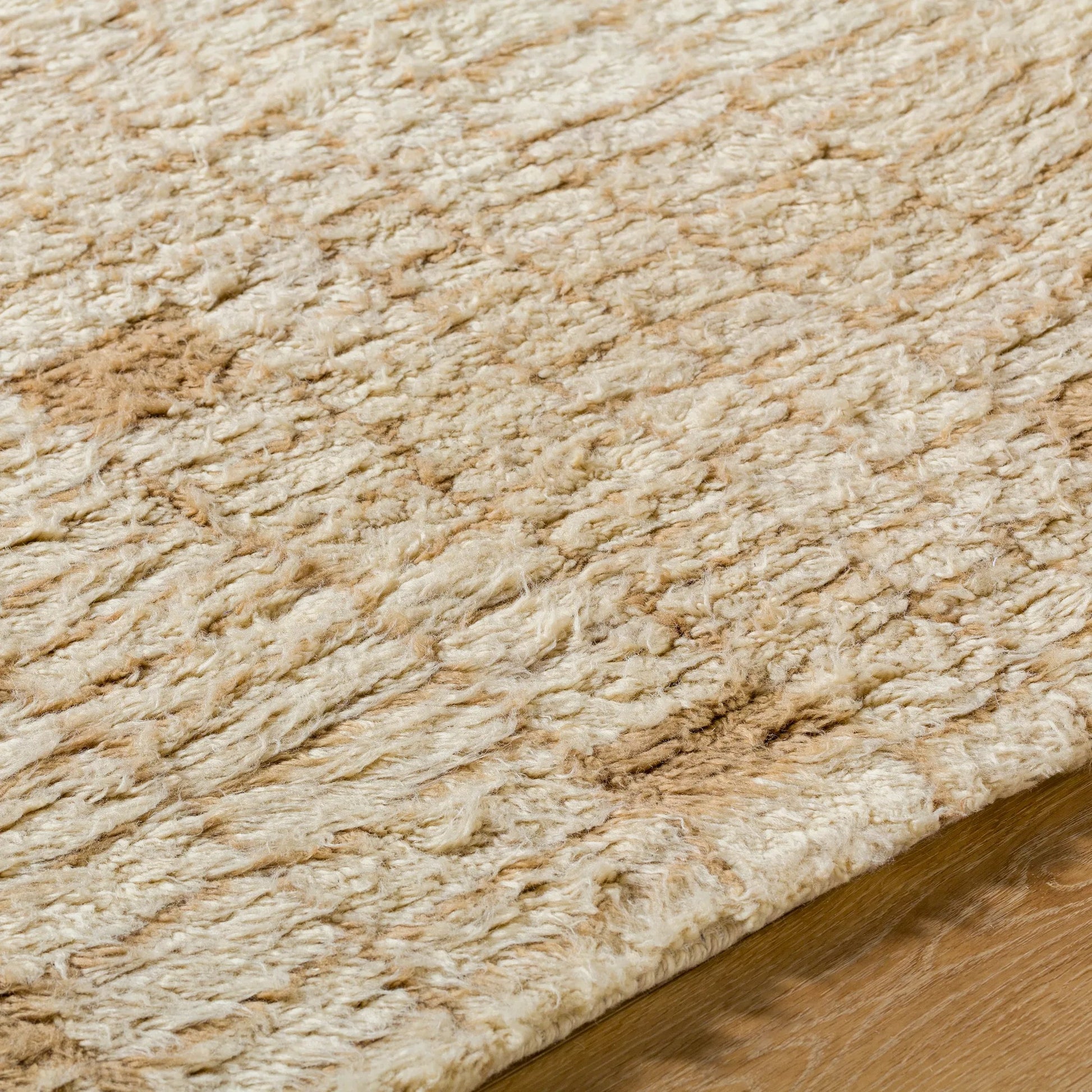 Beni Moroccan Rug - 539009 by Livabliss in natural, wheat, khaki, light wood, camel, champagne, sand. Made from wool in a unique style.