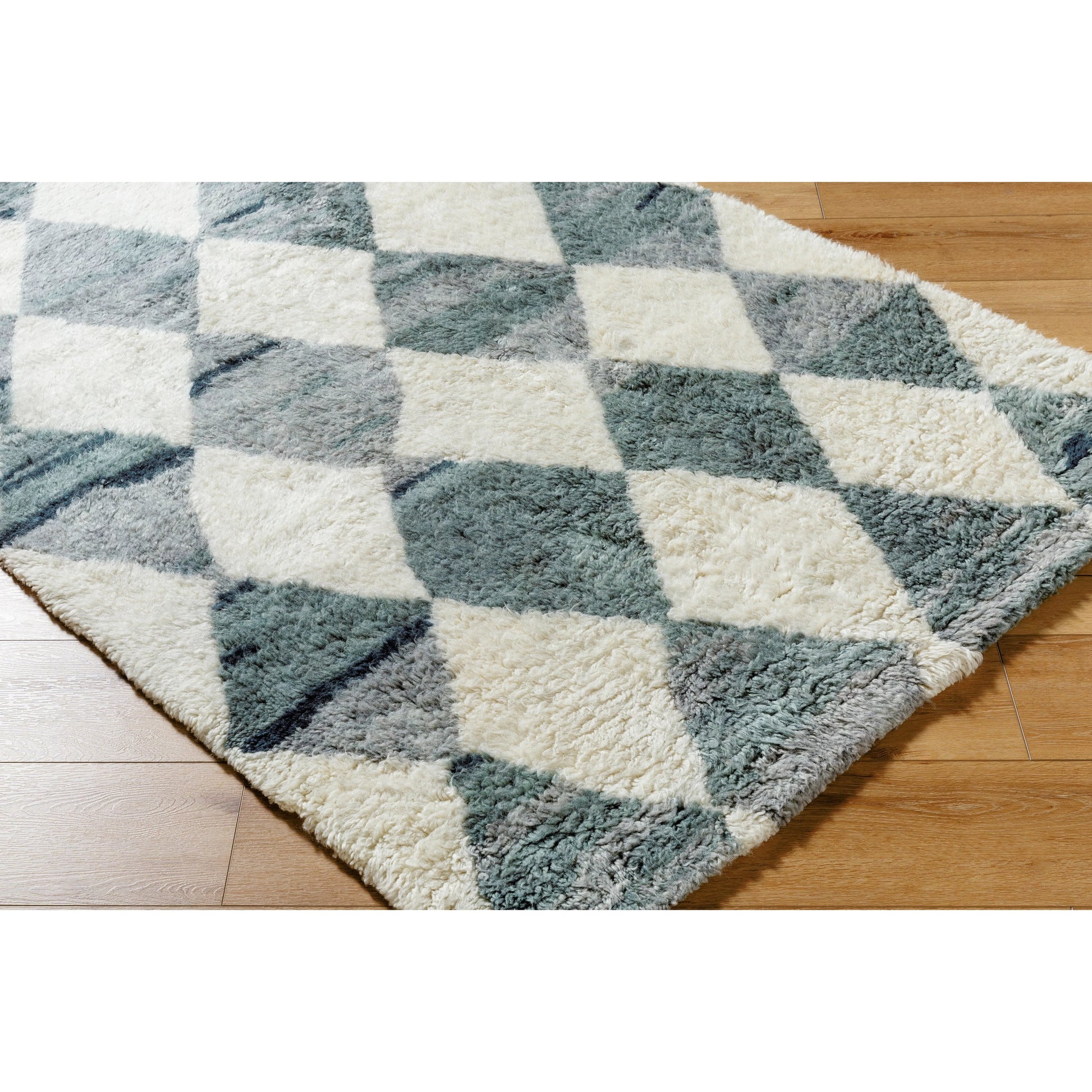 Beni Moroccan Rug - 539029 by Livabliss in teal, cream. Made from wool in a unique style.