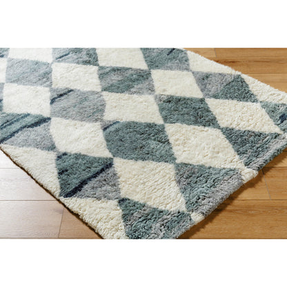Beni Moroccan Rug - 539029 by Livabliss in teal, cream. Made from wool in a unique style.
