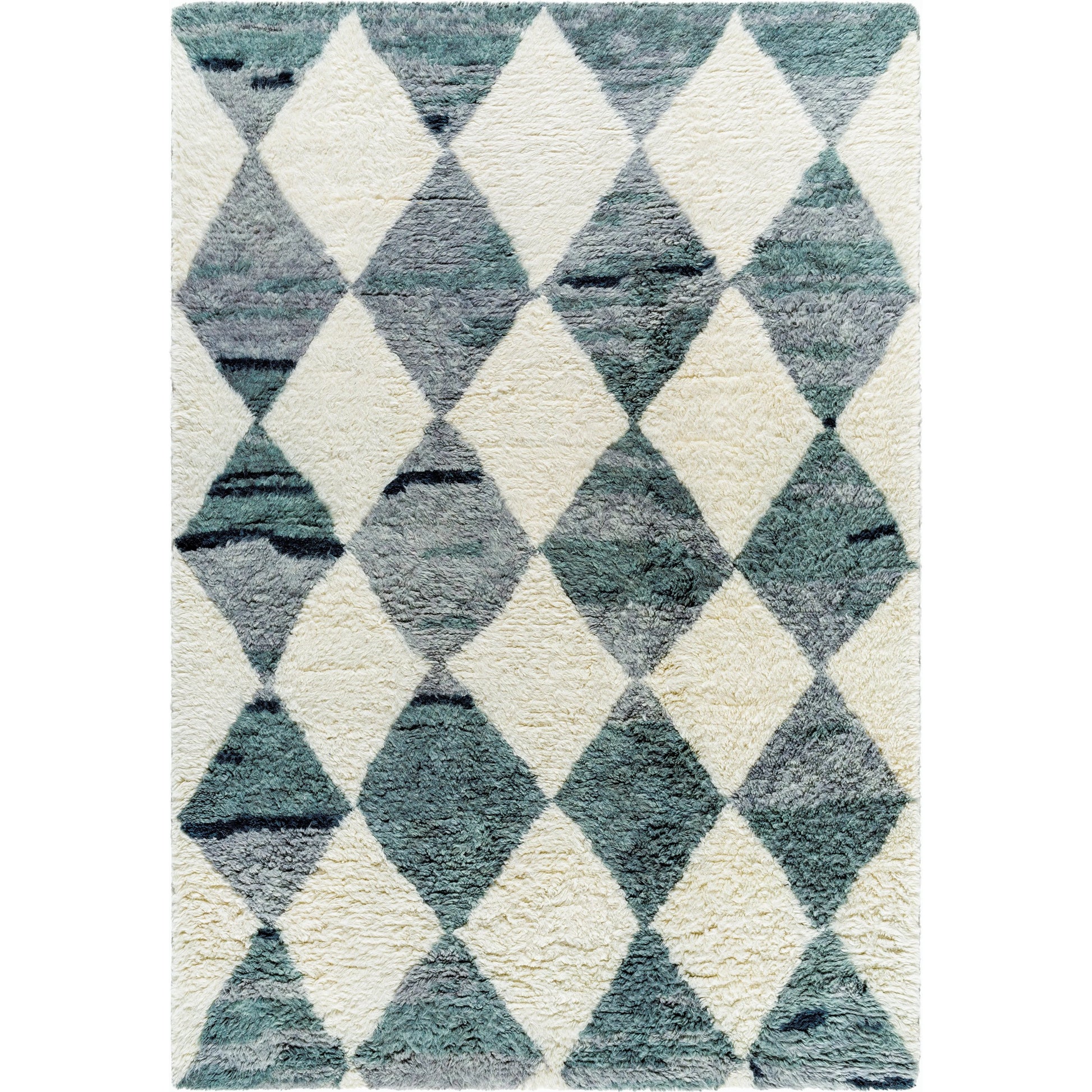 Beni Moroccan Rug - 539029 by Livabliss in teal, cream. Made from wool in a unique style.