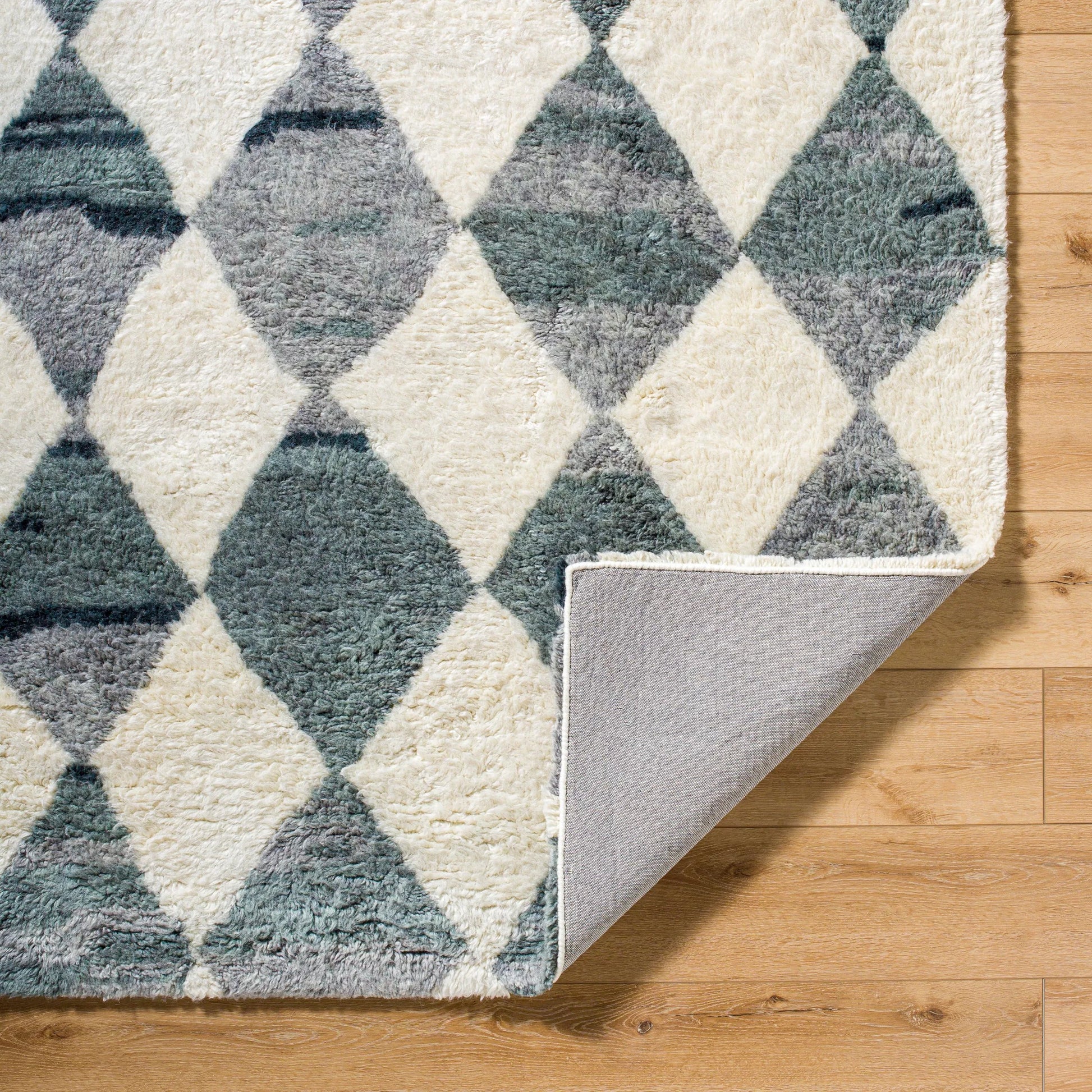 Beni Moroccan Rug - 539029 by Livabliss in light silver, nickel, sage, metallic - silver, slate. Made from wool in a unique style.