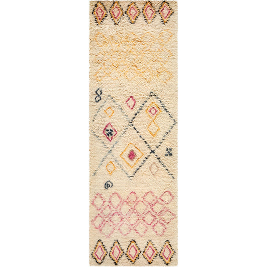 Beni Moroccan 539049 Rug by Livabliss in beige, mustard, blush pink, slate blue, charcoal. Made from wool in a unique style.