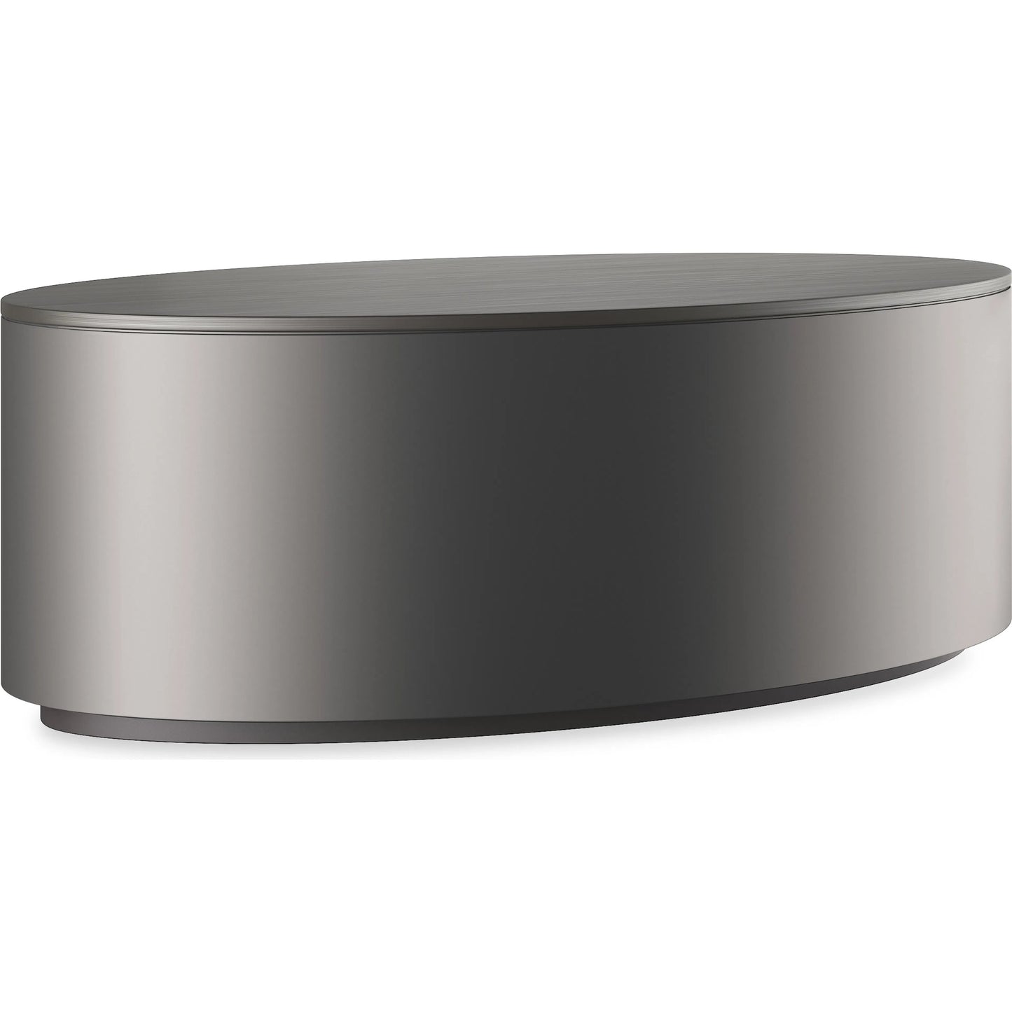 001 SI-2250449 | Primary Silo | Adele Oval Cocktail Table by Caracole in brushed deep bronze, deep bronze, almost black. Made from metal in a modern style.