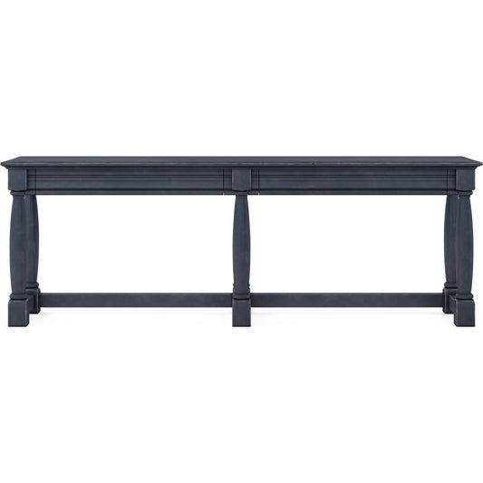 Alcove Console Table by A.R.T. Furniture in slate blue. Made from acacia solids, maple veneers in a transitional style.