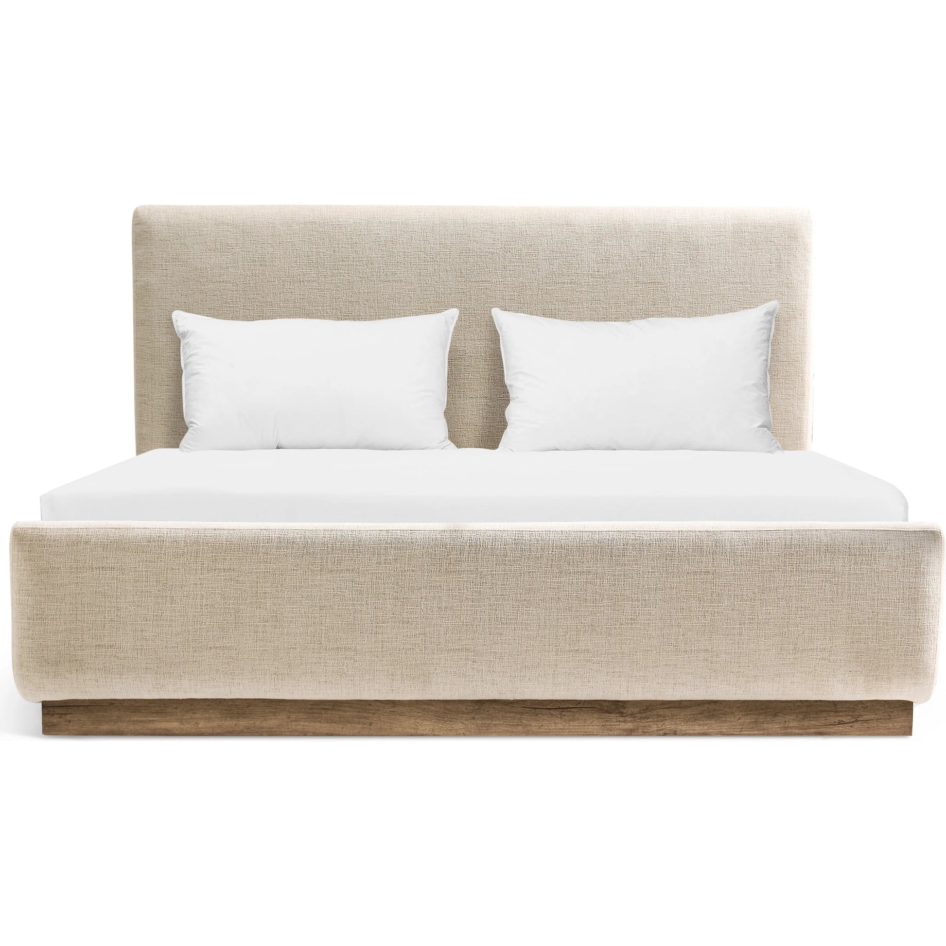 Stone Ridge Upholstered Bed by Jonathan Charles in tully light acacia. Made from unique in a transitional style.