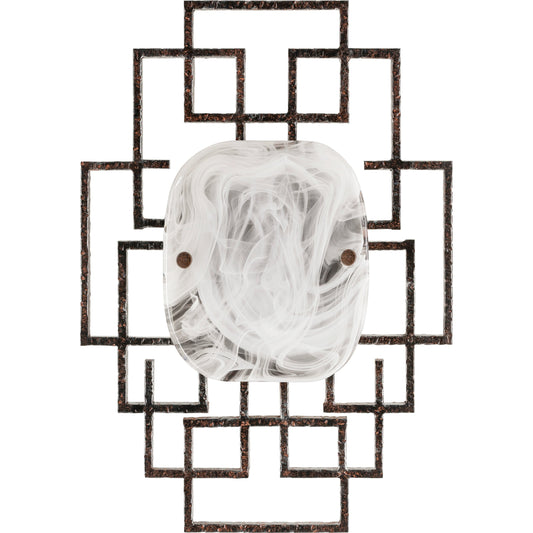 Bellmore Wall Sconce - 25322 by Surya in white, rust and light grey, dark grey. Made from glass, metal in a modern style.