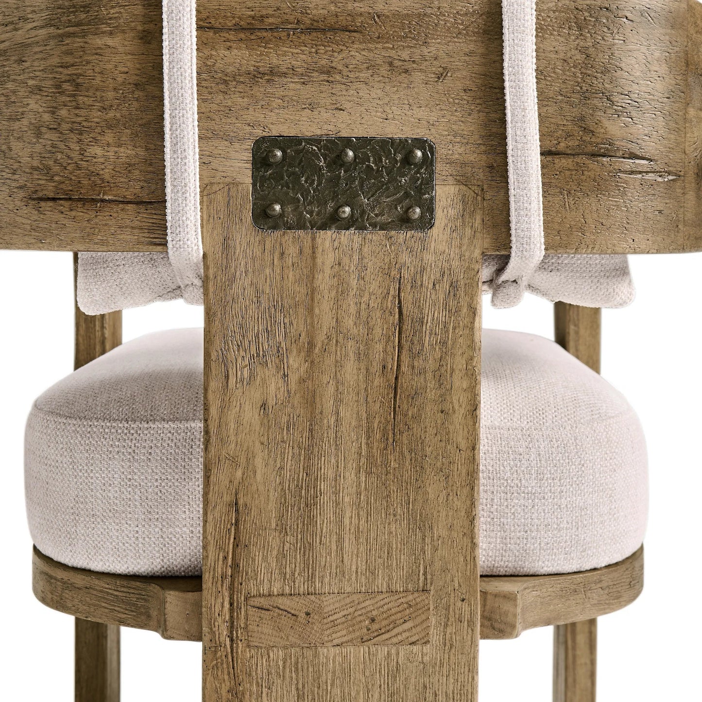 009 SI-2462639 | Closeup | Stone Ridge Upholstered Arm Chair (Set of 2) by Jonathan Charles in tully light acacia. Made from acacia in a cottage & farmhouse style.