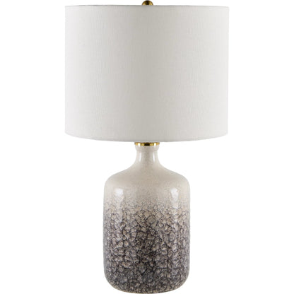Benin Accent Table Lamp by Surya in glazedpainted. Made from ceramic, linen, plastic, iron in a modern style.