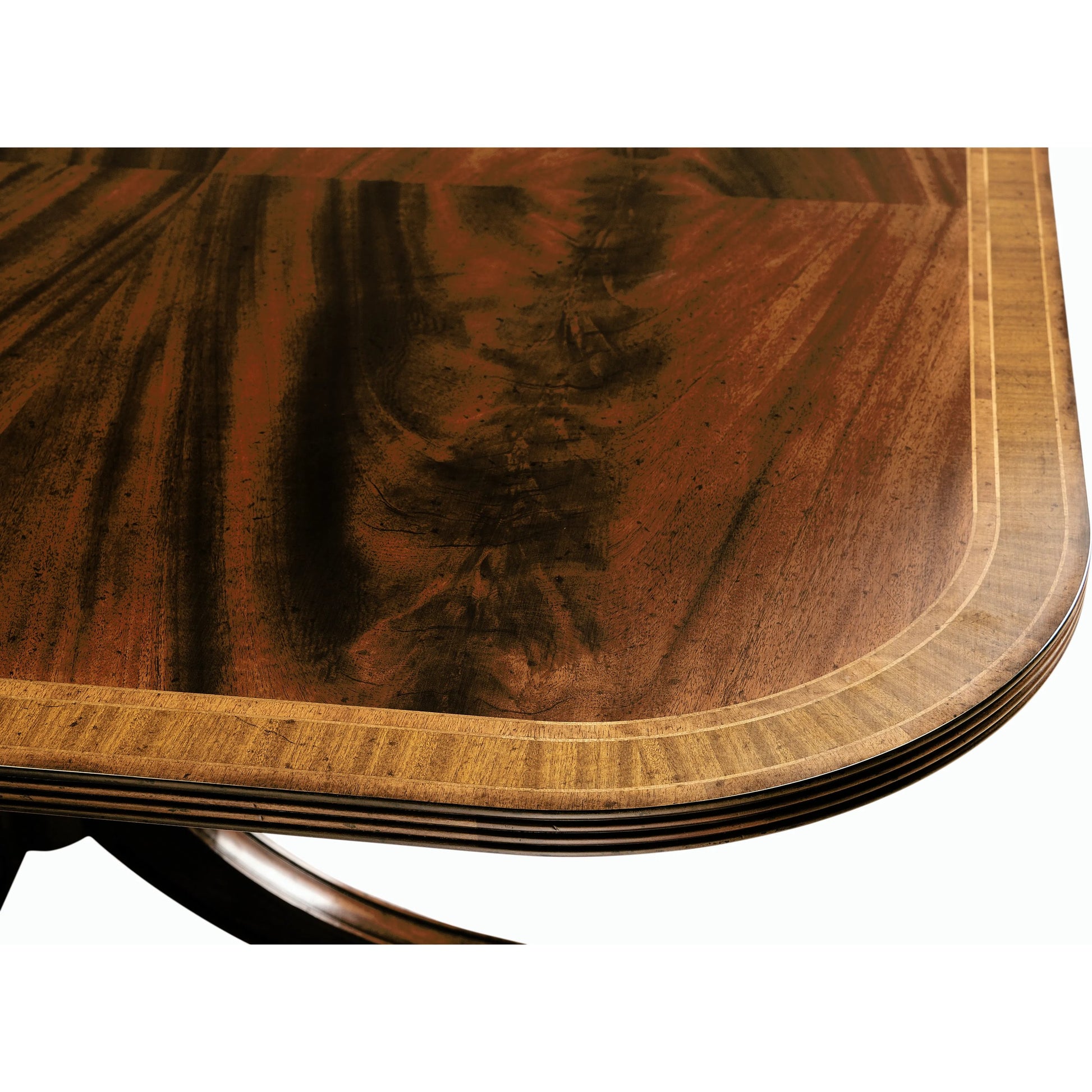 Windsor Regency Two-Leaf Mahogany Dining Table by Jonathan Charles in brown and medium antique mahogany. Made from acacia in a traditional style.