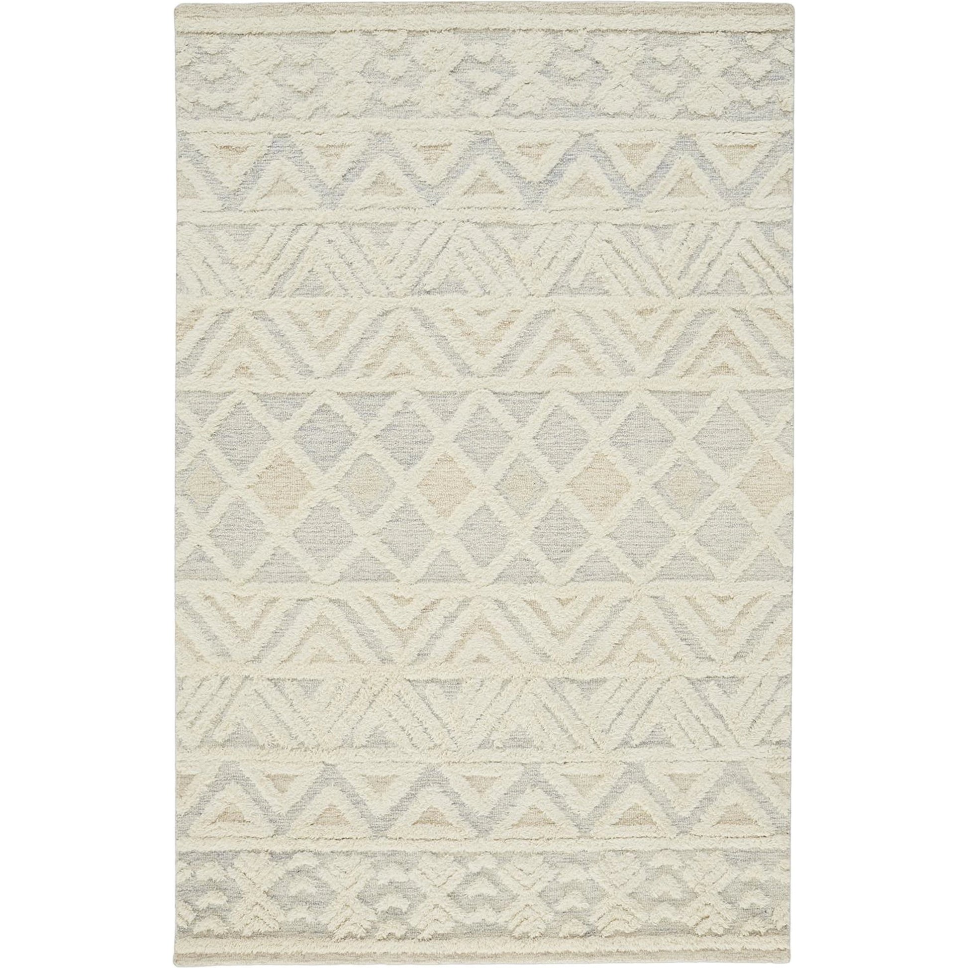 Anica Traditional Geometric Rug - 8005F by Feizy in ivory, blue, tan. Made from wool in a unique style.