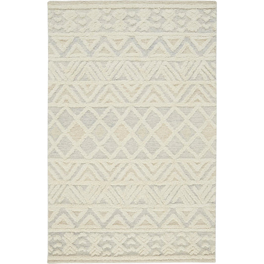 Anica Traditional Geometric Rug - 8005F by Feizy in ivory, blue, tan. Made from wool in a unique style.