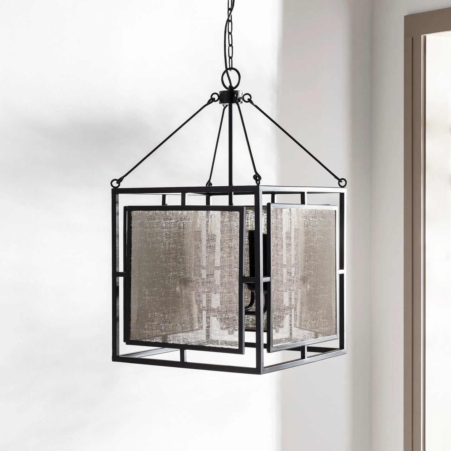 004 SI-2045192 | Lifestyle | Brynlee Pendant - 14292 by Surya in black, metallic nickel, metallic silver. Made from fixture: metal in a cottage & farmhouse style.