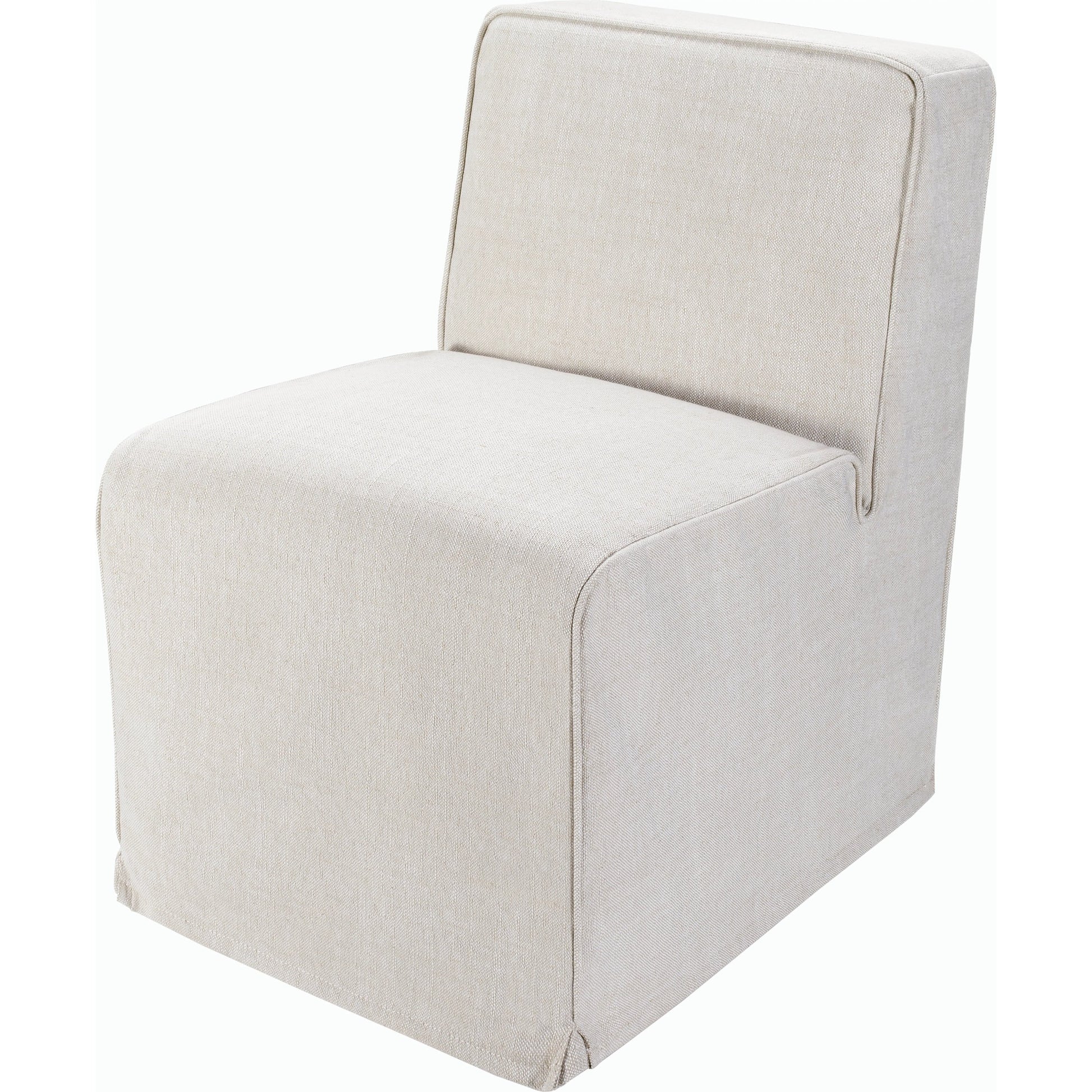 Bonner Dining Chair - 528568 by Surya in upholstery: light beige, base: black and stained. Made from linen, polyester, pine, polyurethane foam, dacron in a modern style.